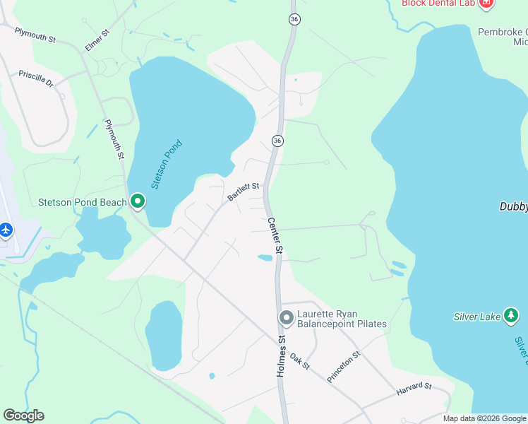 map of restaurants, bars, coffee shops, grocery stores, and more near 7 D Street in Pembroke