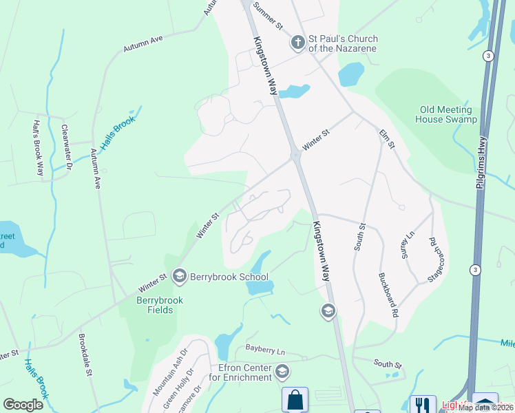map of restaurants, bars, coffee shops, grocery stores, and more near 5 Trout Farm Lane in Duxbury