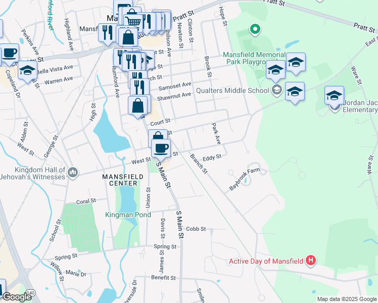 1 Branch Street, Mansfield MA Walk Score