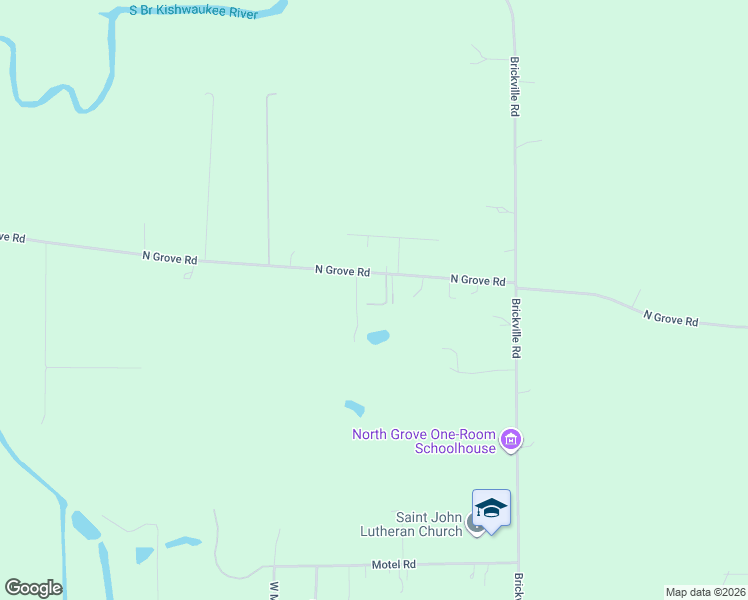 map of restaurants, bars, coffee shops, grocery stores, and more near 12266 North Grove Road in Sycamore