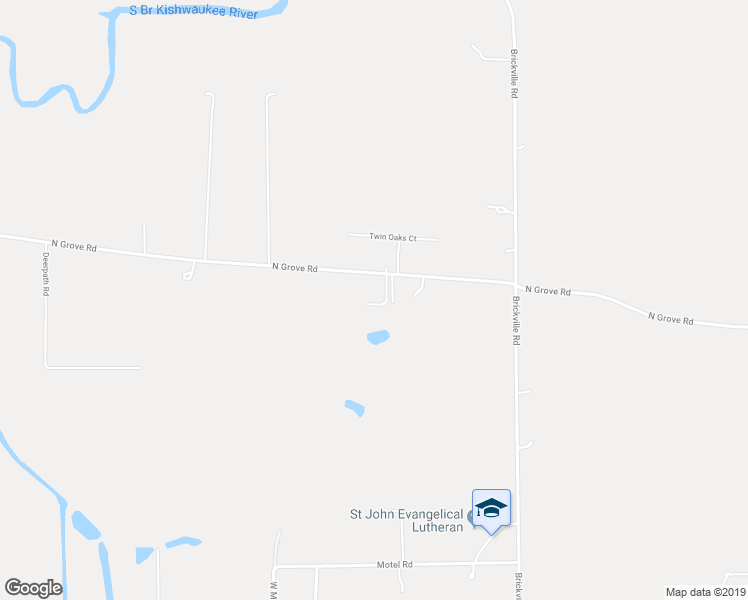 map of restaurants, bars, coffee shops, grocery stores, and more near 12266 North Grove Road in Sycamore