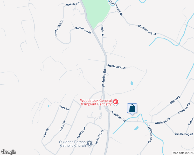 map of restaurants, bars, coffee shops, grocery stores, and more near 94 W Hurley Rd in Woodstock