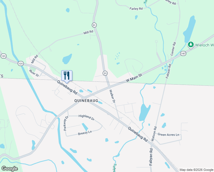 map of restaurants, bars, coffee shops, grocery stores, and more near 179 Old Turnpike Road in Thompson