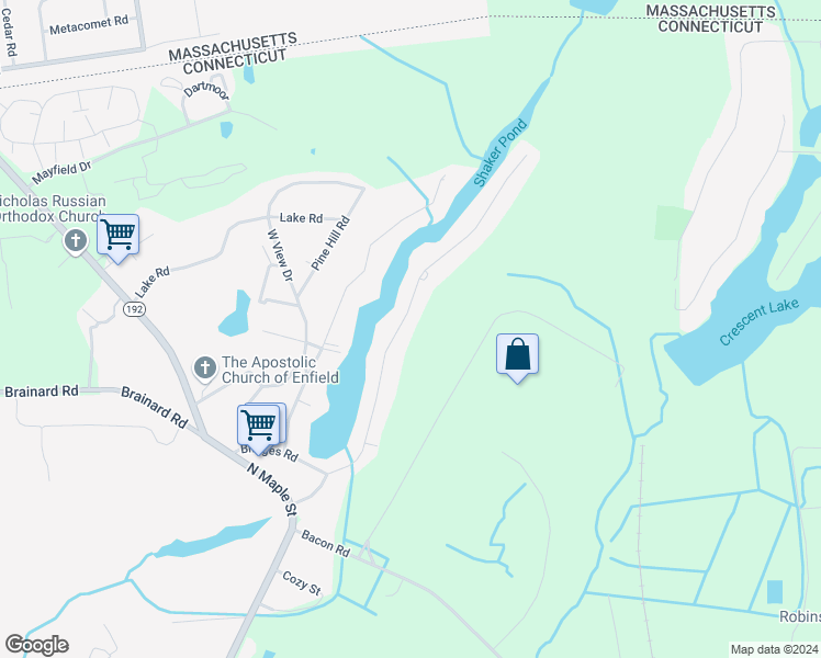 map of restaurants, bars, coffee shops, grocery stores, and more near 102 Cottage Road in Enfield