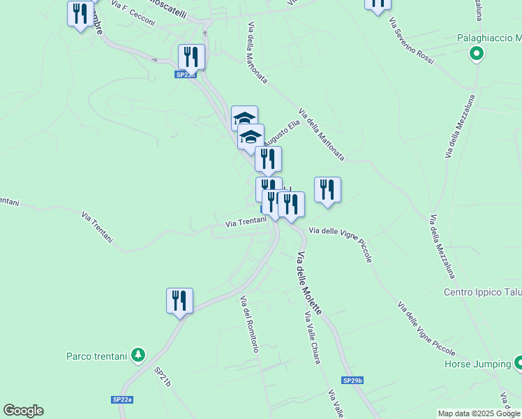 map of restaurants, bars, coffee shops, grocery stores, and more near 8 Via Firenze in Mentana