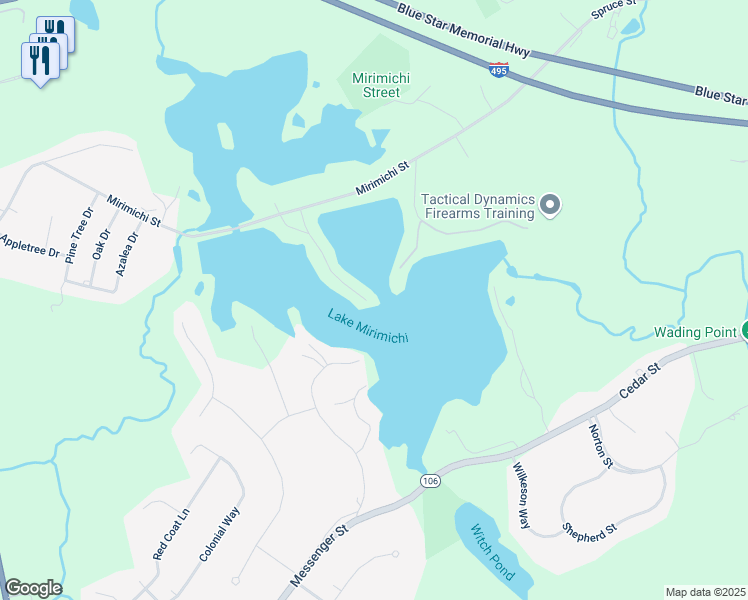 map of restaurants, bars, coffee shops, grocery stores, and more near 44 Treasure Island Road in Plainville