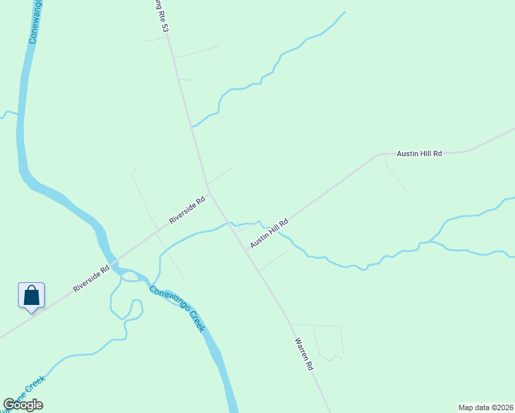 map of restaurants, bars, coffee shops, grocery stores, and more near 584 Warren Road in Frewsburg