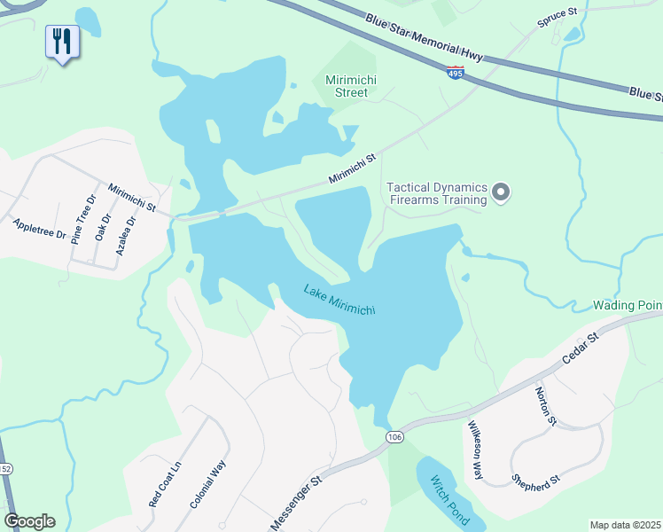 map of restaurants, bars, coffee shops, grocery stores, and more near 44 Treasure Island Road in Plainville