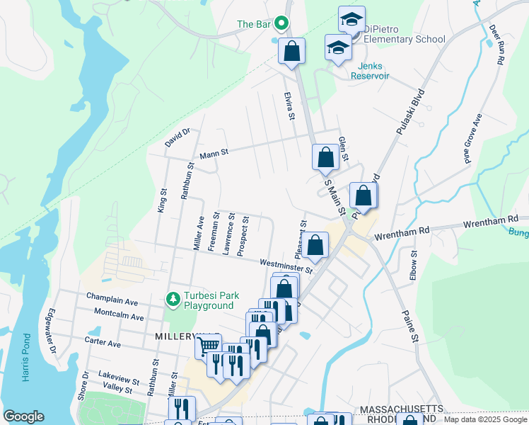 map of restaurants, bars, coffee shops, grocery stores, and more near 84 Pickering Avenue in Bellingham