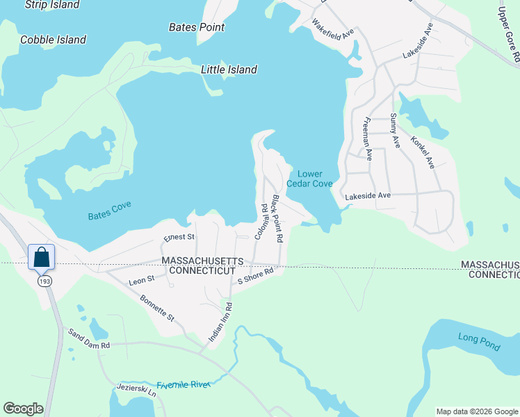 map of restaurants, bars, coffee shops, grocery stores, and more near 35 Colonial Road in Webster