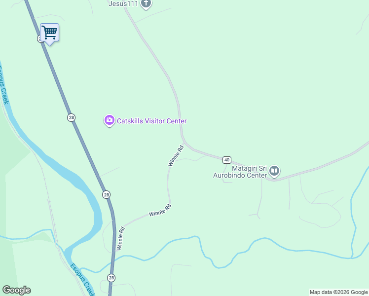 map of restaurants, bars, coffee shops, grocery stores, and more near 172 Winnie Road in Mount Tremper