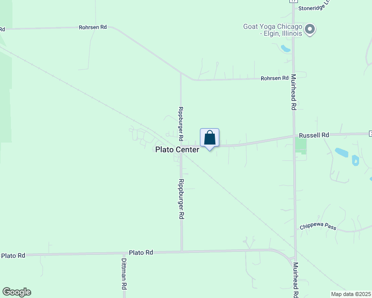 map of restaurants, bars, coffee shops, grocery stores, and more near 41W716 Russell Road in Plato Center