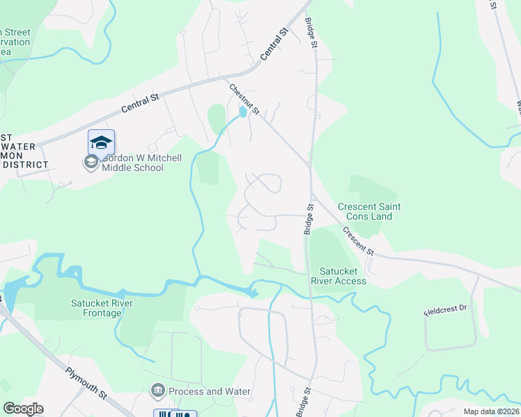 map of restaurants, bars, coffee shops, grocery stores, and more near 45 Crystal Water Drive in East Bridgewater