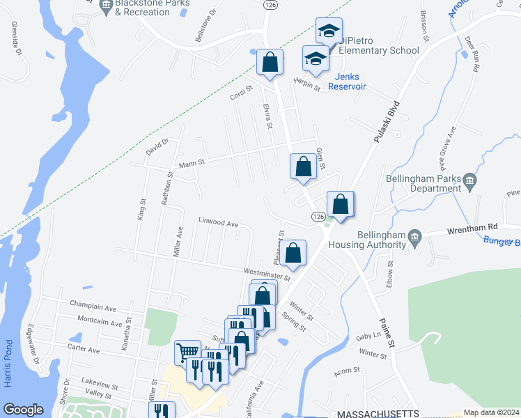 map of restaurants, bars, coffee shops, grocery stores, and more near 84 Pickering Avenue in Bellingham