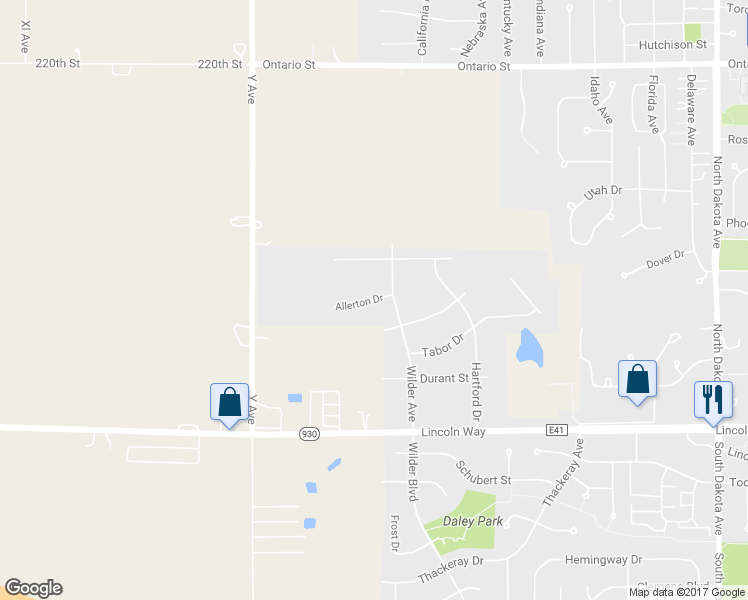 map of restaurants, bars, coffee shops, grocery stores, and more near 5617 Allerton Drive in Ames