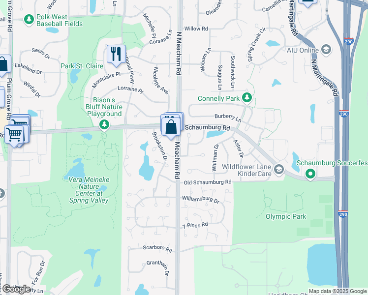 map of restaurants, bars, coffee shops, grocery stores, and more near 66 Egg Harbour Court in Schaumburg