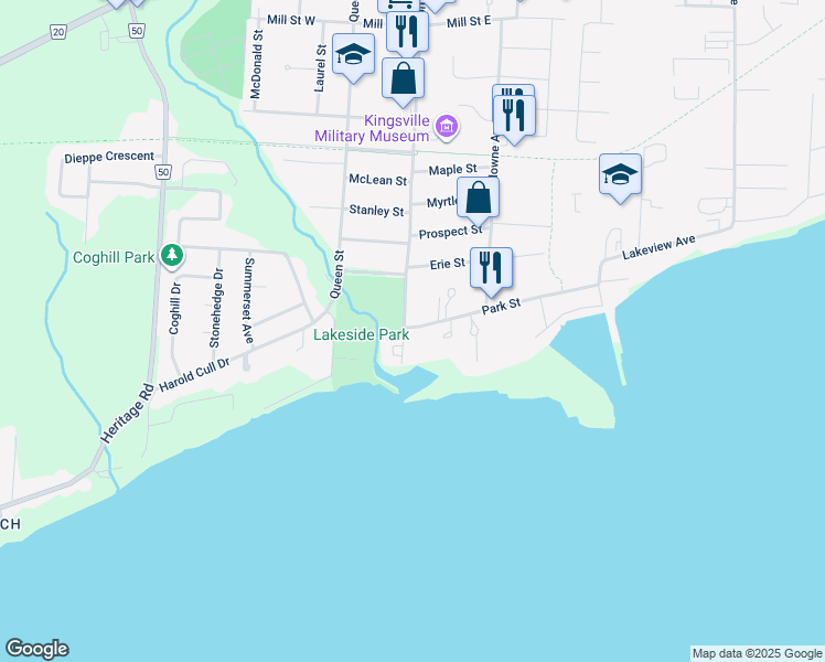 map of restaurants, bars, coffee shops, grocery stores, and more near in Kingsville