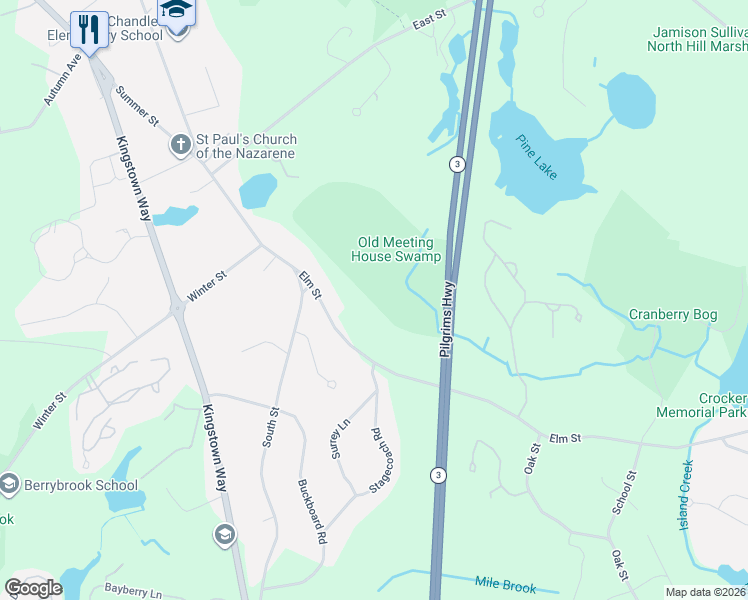 map of restaurants, bars, coffee shops, grocery stores, and more near 475 Elm Street in Duxbury