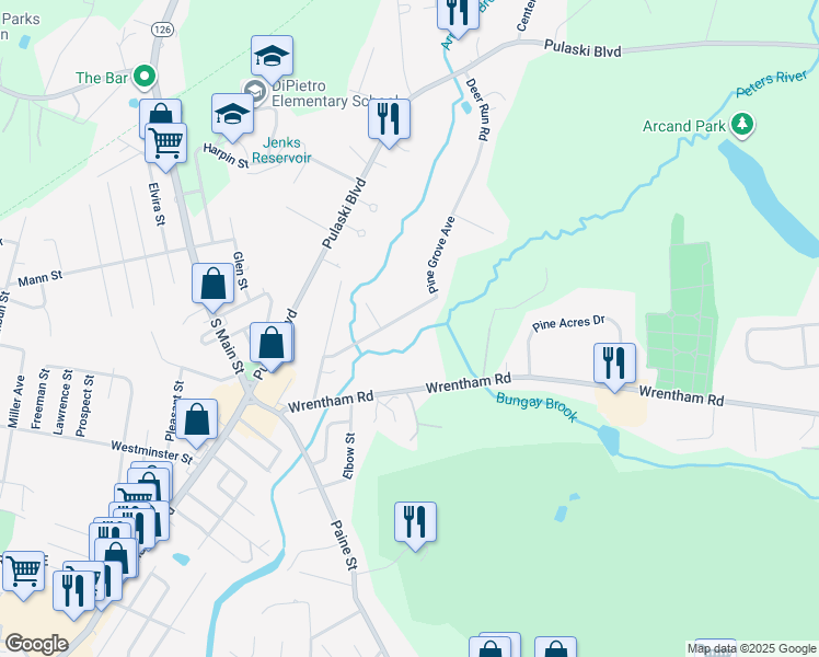map of restaurants, bars, coffee shops, grocery stores, and more near 61 Pine Grove Avenue in Bellingham