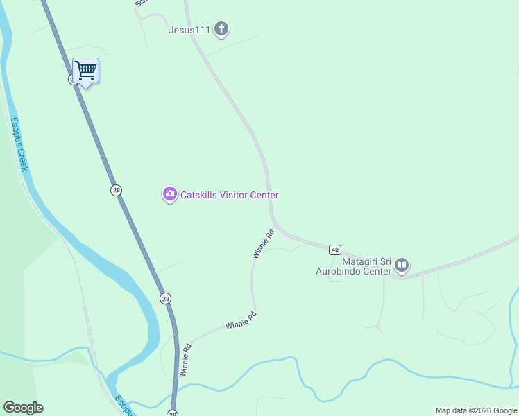 map of restaurants, bars, coffee shops, grocery stores, and more near 172 Winne Road in Mount Tremper