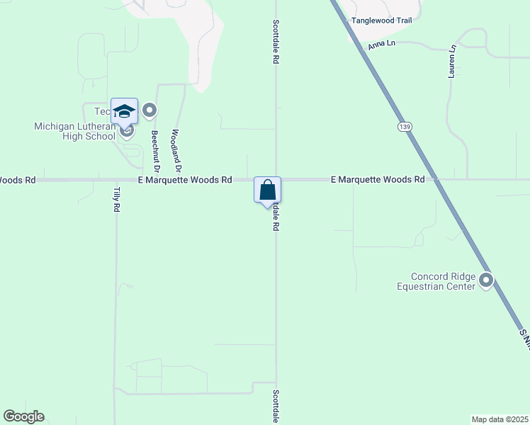 map of restaurants, bars, coffee shops, grocery stores, and more near 5010 Scottdale Road in St. Joseph