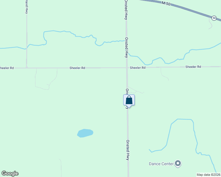 map of restaurants, bars, coffee shops, grocery stores, and more near 9868 Onsted Highway in Onsted