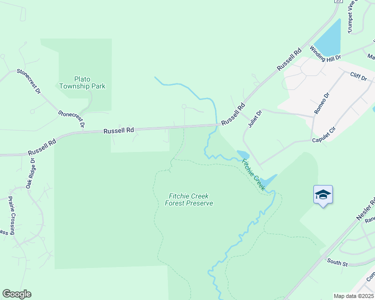 map of restaurants, bars, coffee shops, grocery stores, and more near Fitchie Creek Forest Preserve Drive in Elgin