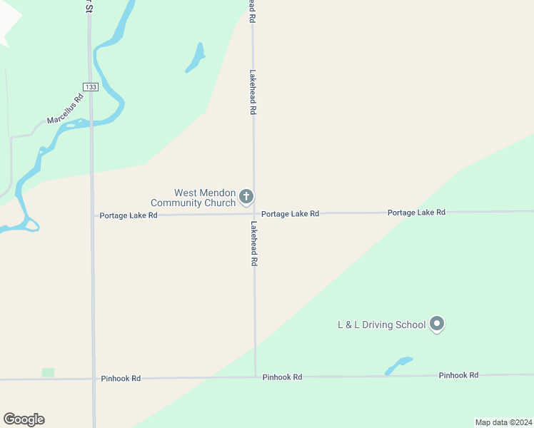 map of restaurants, bars, coffee shops, grocery stores, and more near 23031 Portage Lake Road in Mendon