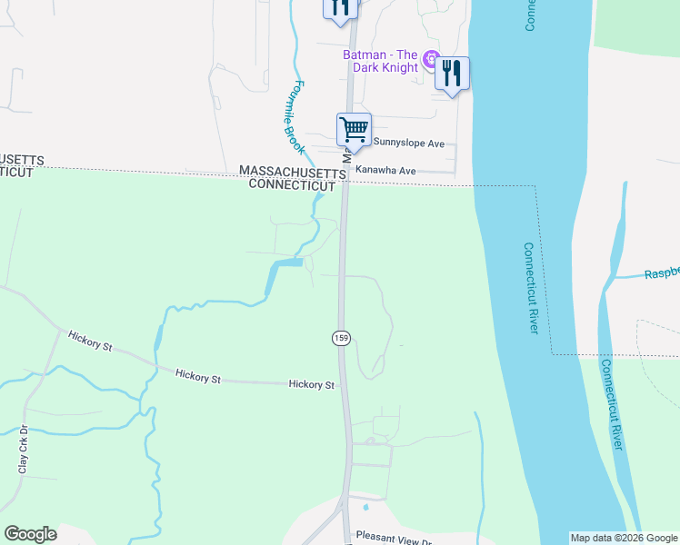 map of restaurants, bars, coffee shops, grocery stores, and more near 1837 Mapleton Avenue in Suffield