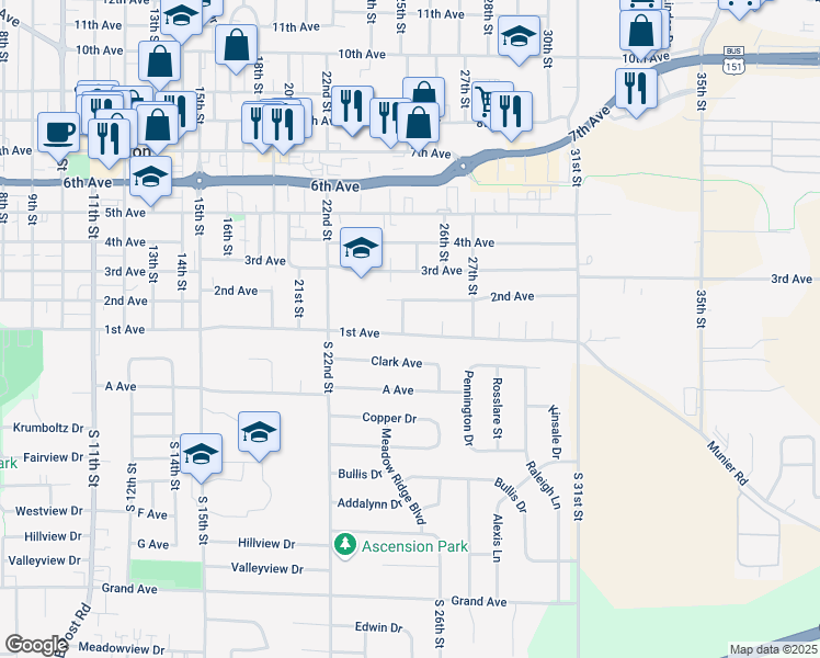 map of restaurants, bars, coffee shops, grocery stores, and more near 105 School Street in Marion