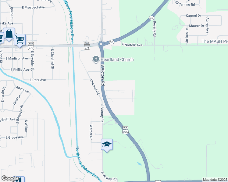 map of restaurants, bars, coffee shops, grocery stores, and more near 1301 Amberwood Drive in Norfolk
