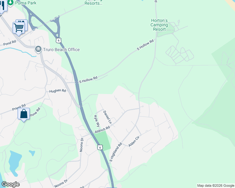map of restaurants, bars, coffee shops, grocery stores, and more near 7 Schardt Way in Truro
