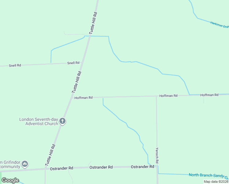 map of restaurants, bars, coffee shops, grocery stores, and more near 11490 Hoffman Road in Maybee