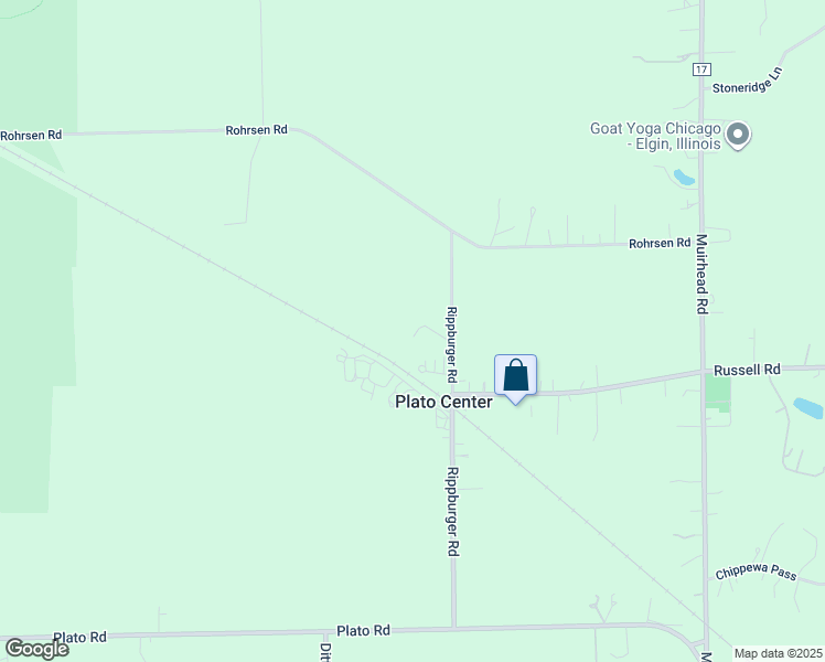 map of restaurants, bars, coffee shops, grocery stores, and more near 11N068 Rippburger Road in Plato Center