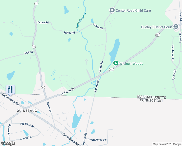 map of restaurants, bars, coffee shops, grocery stores, and more near 6 Daves Way in Dudley
