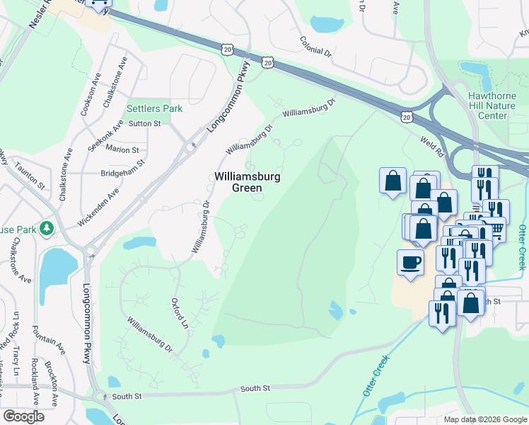 map of restaurants, bars, coffee shops, grocery stores, and more near 37W570 York Lane in Elgin