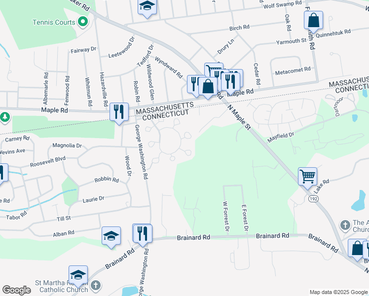 map of restaurants, bars, coffee shops, grocery stores, and more near 193 The Meadows in Enfield