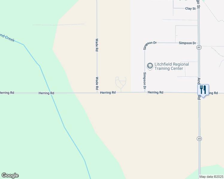 map of restaurants, bars, coffee shops, grocery stores, and more near 8120 Herring Road in Litchfield