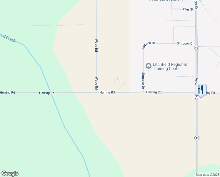 map of restaurants, bars, coffee shops, grocery stores, and more near 8120 Herring Road in Litchfield