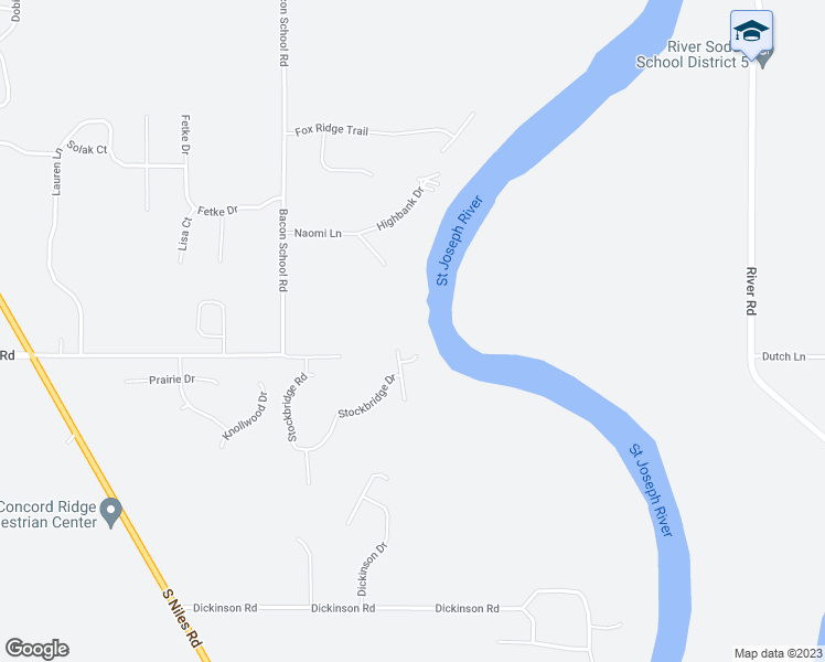 map of restaurants, bars, coffee shops, grocery stores, and more near 4915 Stockbridge Drive in St. Joseph