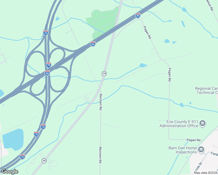 map of restaurants, bars, coffee shops, grocery stores, and more near 3201 Reichert Rd in Erie