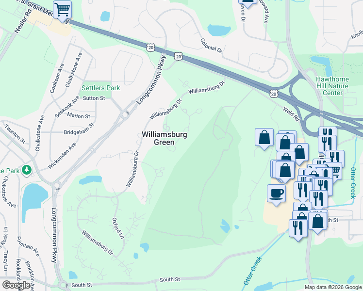 map of restaurants, bars, coffee shops, grocery stores, and more near 11N091 Johnstoun Road in Elgin