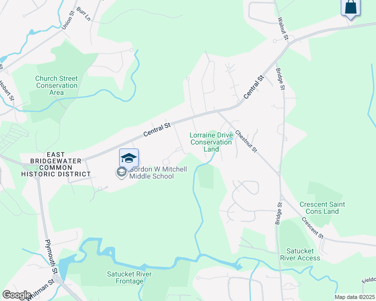 map of restaurants, bars, coffee shops, grocery stores, and more near 17 Memorial Drive in East Bridgewater
