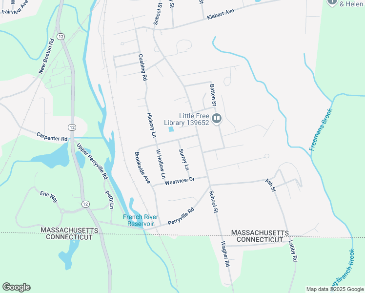 map of restaurants, bars, coffee shops, grocery stores, and more near 4 Surrey Lane in Webster