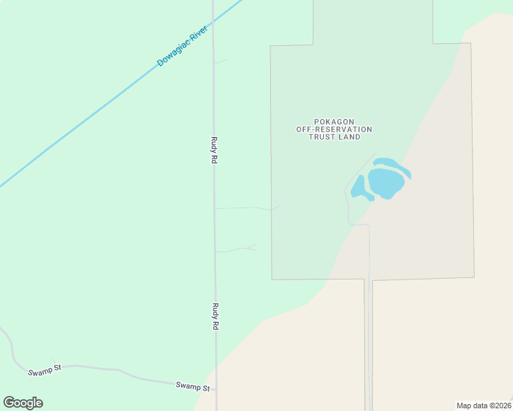 map of restaurants, bars, coffee shops, grocery stores, and more near 52779 Rudy Road in Dowagiac