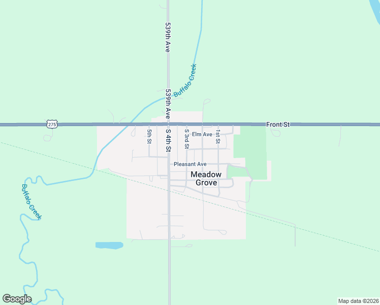 map of restaurants, bars, coffee shops, grocery stores, and more near 301 South 3rd Street in Meadow Grove