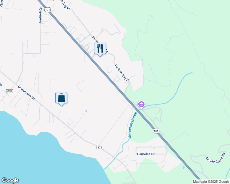 map of restaurants, bars, coffee shops, grocery stores, and more near 15542 U.S. 101 in Brookings