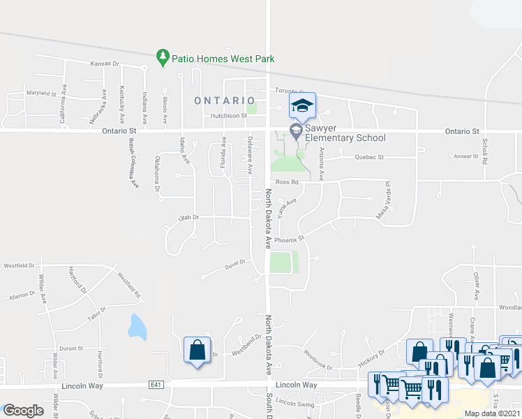map of restaurants, bars, coffee shops, grocery stores, and more near 1000 Delaware Avenue in Ames