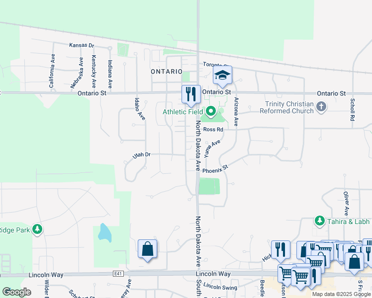 map of restaurants, bars, coffee shops, grocery stores, and more near 1000 Delaware Avenue in Ames