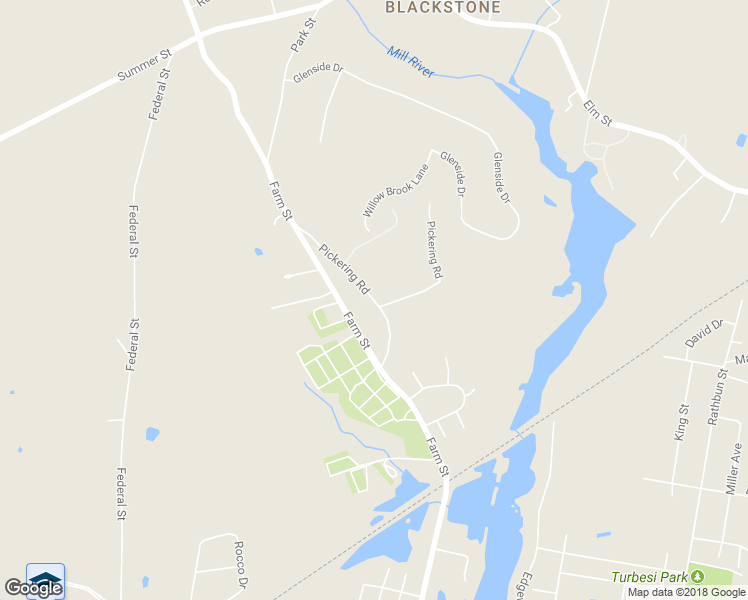 map of restaurants, bars, coffee shops, grocery stores, and more near 18 Pickering Road in Blackstone
